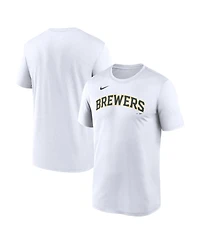 Nike Men's White Milwaukee Brewers New Legend Wordmark Dri-fit T-Shirt