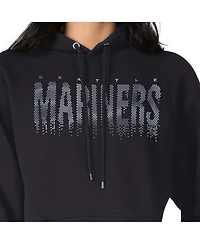 G-iii 4Her by Carl Banks Women's Black Seattle Mariners Metallic Drop Fleece Hoodie