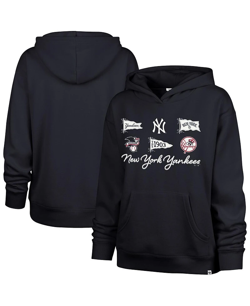 '47 Brand Women's Navy New York Yankees Bow Banners Naomi Hoodie