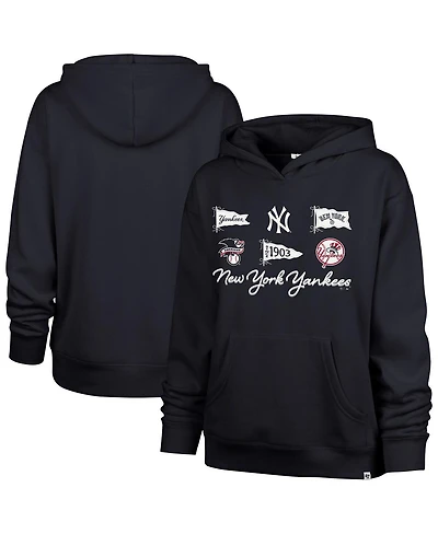 '47 Brand Women's Navy New York Yankees Bow Banners Naomi Hoodie