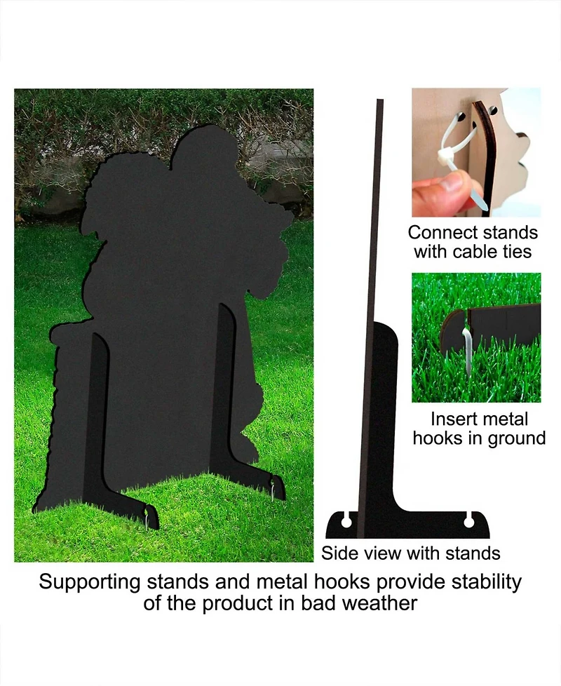 Designocracy Joy Angels Wooden Outdoor Decoration