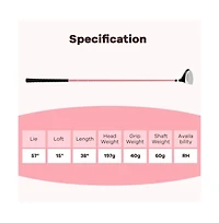 Hongge 38 Inch 165CC Junior 3 Fairway Wood Golf Club with Fiberglass Shaft for Kids Ages 11-14