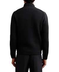 Reiss Men's Quilted Rib-Knit Funnel-Neck Jacket