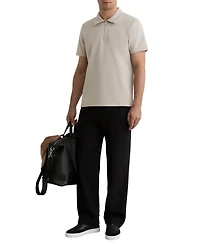 Reiss Men's Premium Interlock Half-Zip Polo Shirt