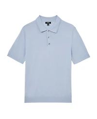 Reiss Men's Merino Wool Short-Sleeve Polo Shirt