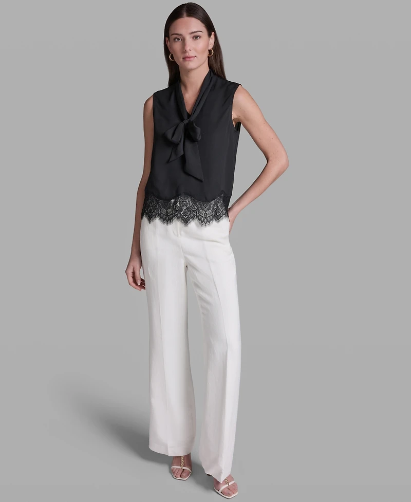 Bcbg Women's Sleeveless Tie-Neck Top