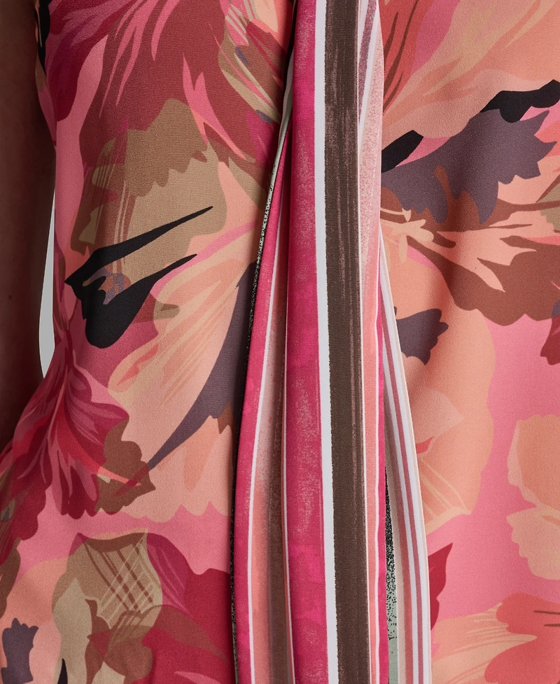 Bcbg Women's Printed Tie-Neck Sleeveless Top