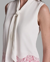 Bcbg Women's Sleeveless Tie-Neck Top