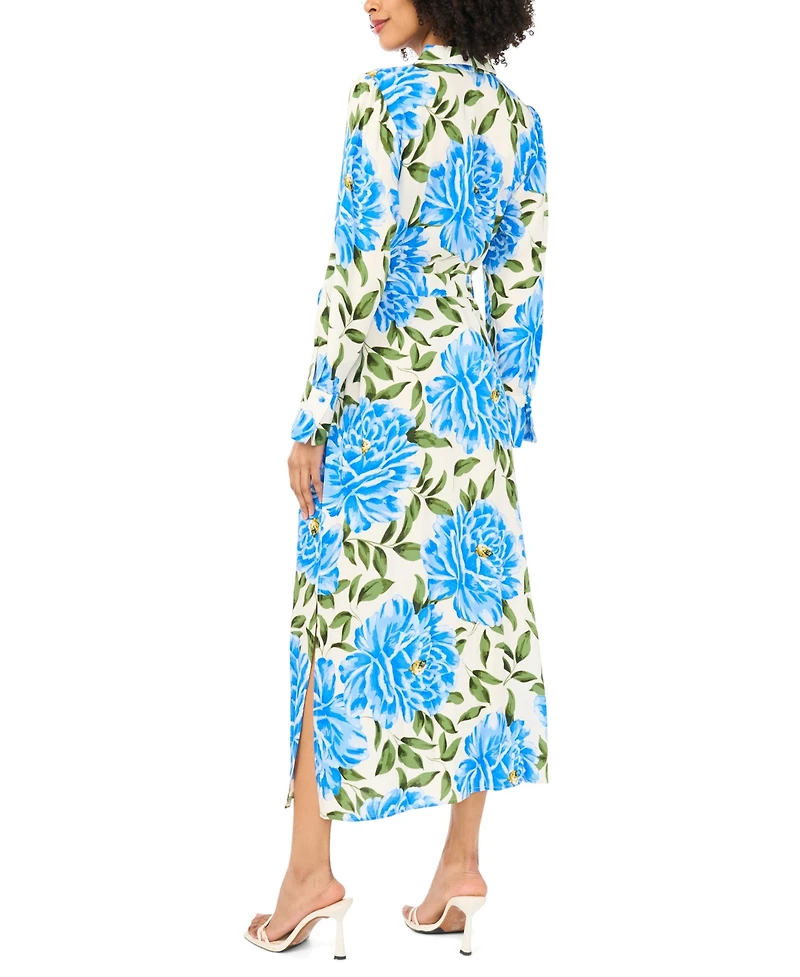 Vince Camuto Women's Floral-Print Collared Maxi Dress