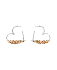 Robert Lee Morris Soho Two-Tone Heart Hoop Earrings