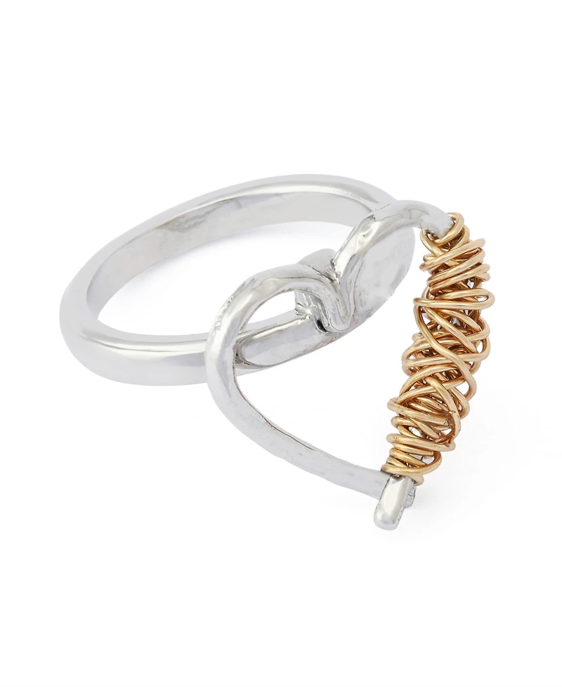 Robert Lee Morris Soho Two-Tone Heart Cocktail Ring