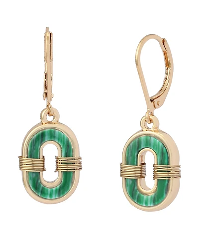 Robert Lee Morris Soho Malachite Link Drop Earrings