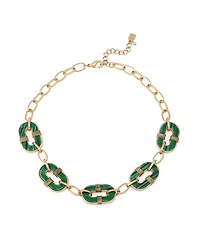 Robert Lee Morris Soho Malachite Link Reversible Bib Necklace