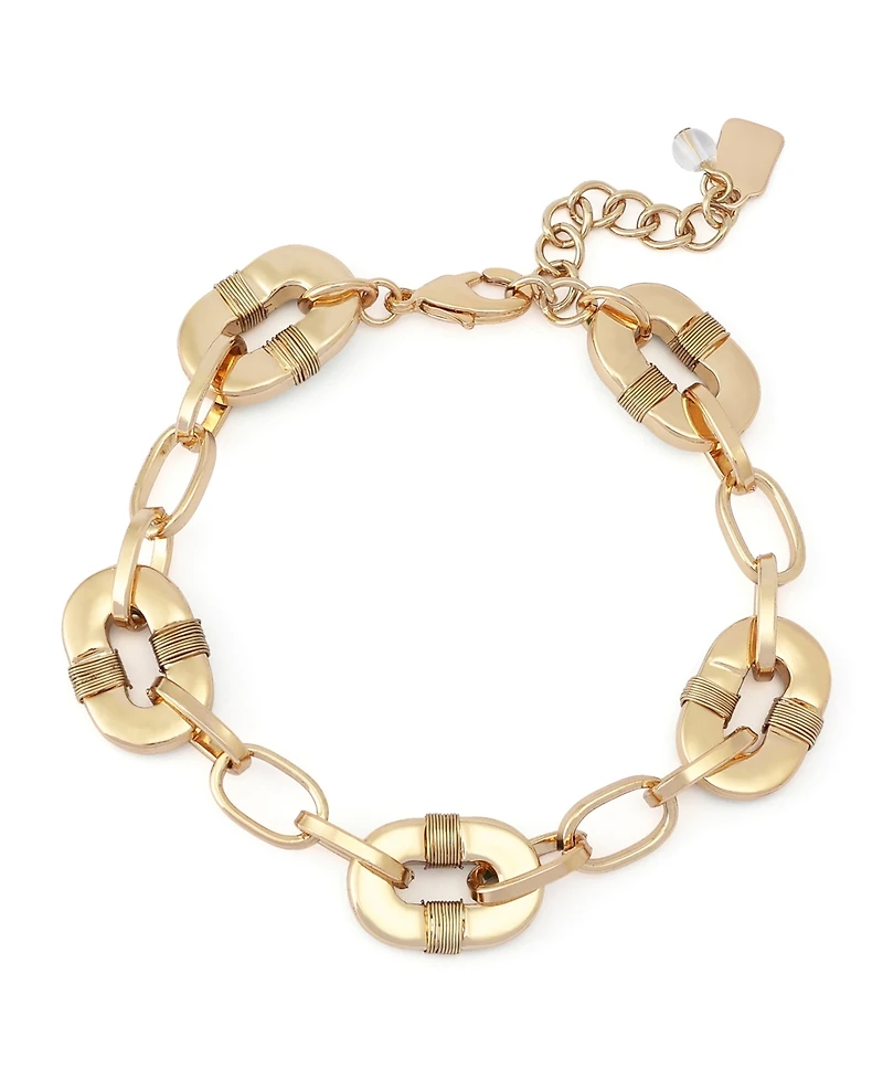 Robert Lee Morris Soho Malachite Reversible Link Bracelet