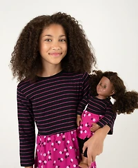 Leveret Big Girls Matching Doll 100% Cotton Long Sleeve Skirt Dress