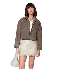 Walter Baker Women's Rihanna Suede Funnel Neck Jacket