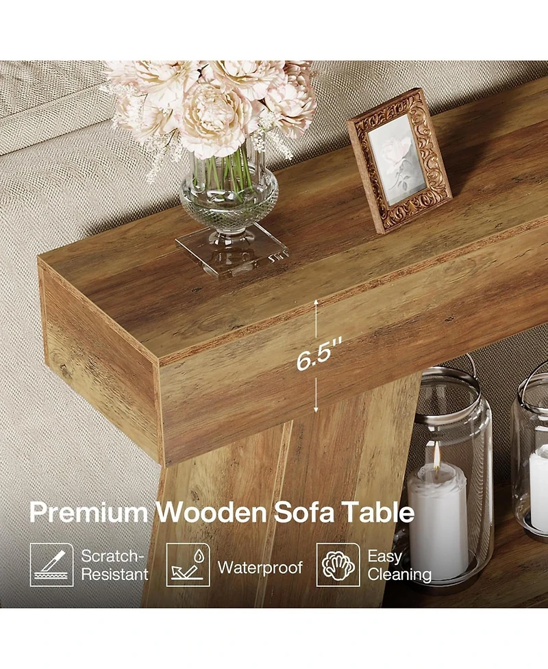Tribesigns 70.9 Inch Long Console Tables, Farmhouse Entryway Table with Storage