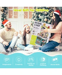 Mecale Kids Kitchen Playset, Pretend Play Kitchen with Realistic Lights & Sounds for Imaginative Play