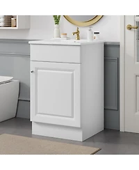 Sillysis 20'' Bathroom Vanity with Sink, Painted Mdf Cabinet, Soft Close Door, Adjustable Shelf & Organizer for Small Spaces