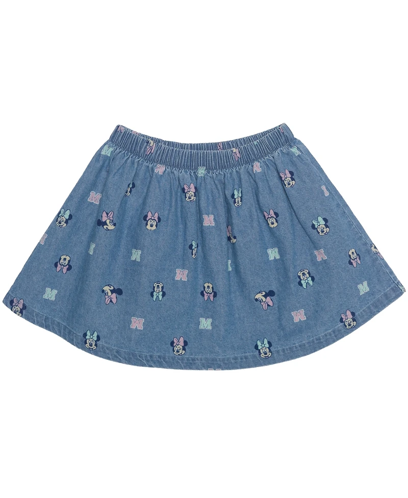 Hybrid Girls' 2T-6X Minnie Mouse Stripe T-Shirt and Skirt, 2-Piece Set