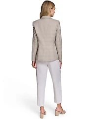 Calvin Klein Petite Plaid Notch Collar Jacket