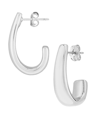 J-Hoop Earrings Set 14k White Gold