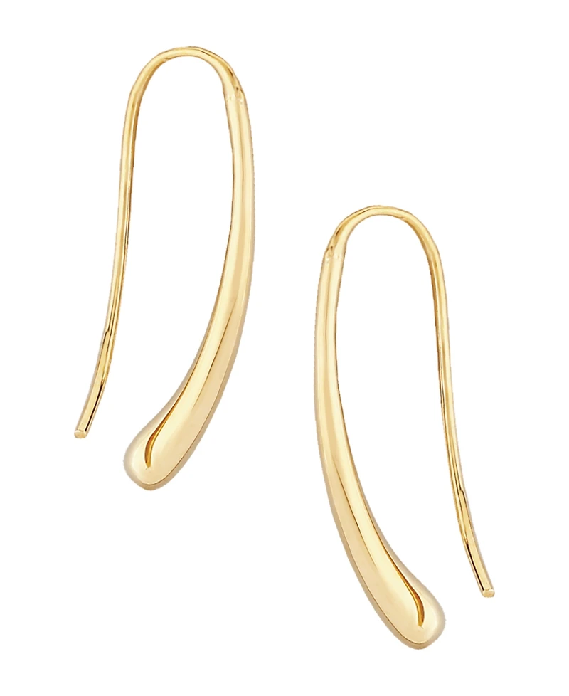 Fluid Teardrop Earrings Set in 14k White or Yellow Gold