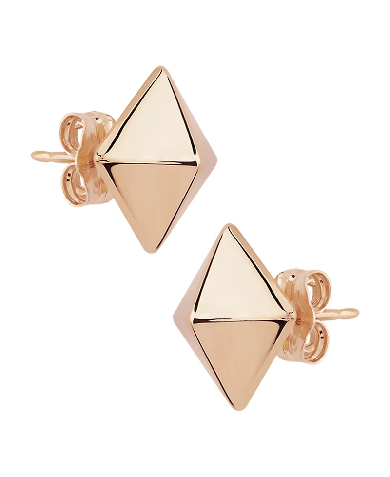 Pyramid Stud Earrings 14k Gold, White or Rose Gold