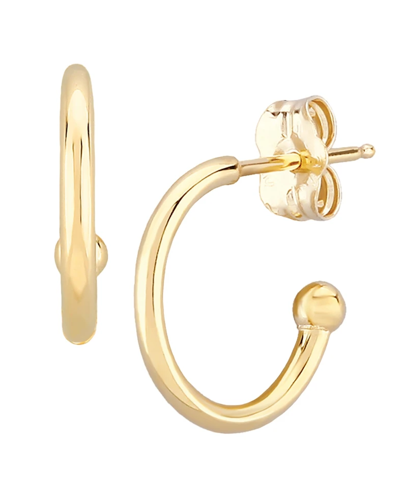 Dangle Heart Hoop Earrings in 14k Gold