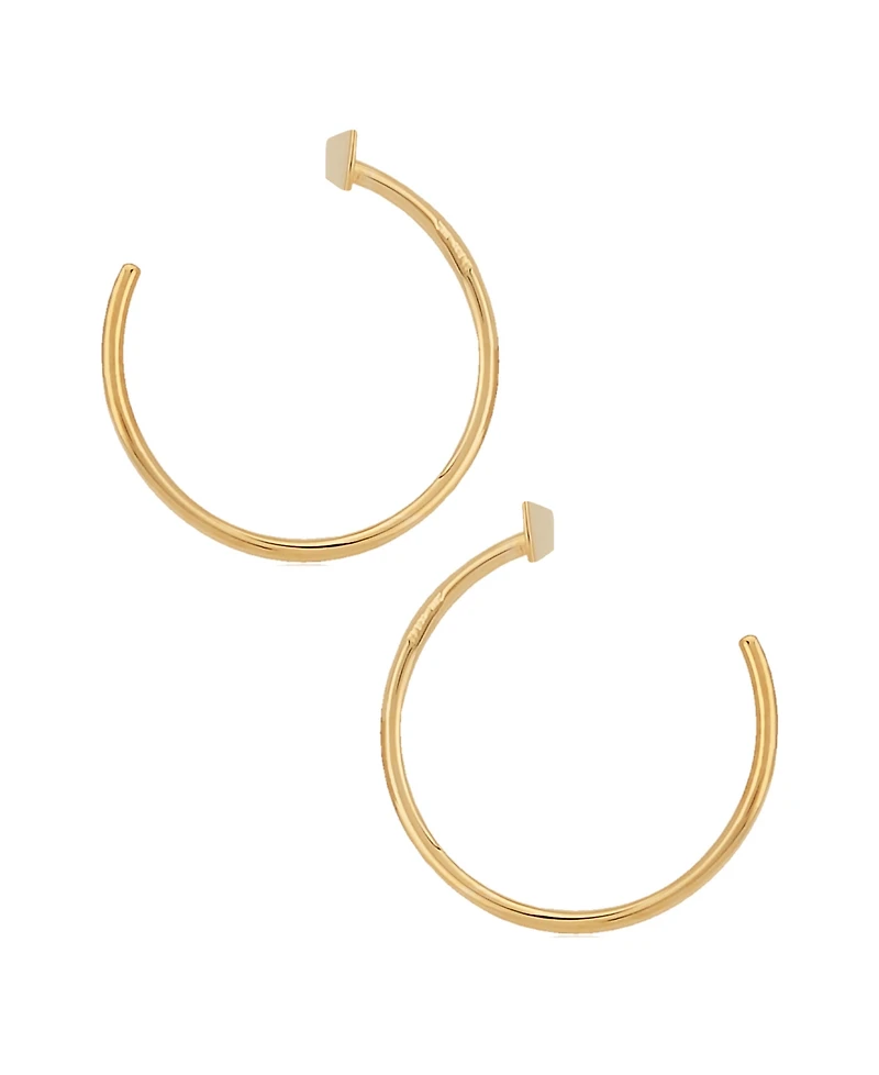Bar Hoop Earrings Set in 14k Gold