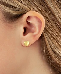 Dapped Heart Stud Earrings Set in 14k Gold