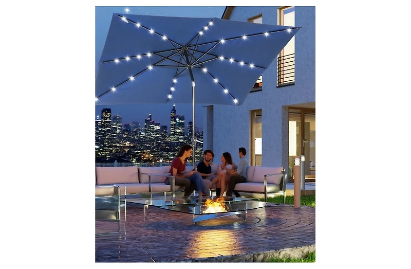 Clihome Sun Umbrella Solar Umbrella,Lighted Patio