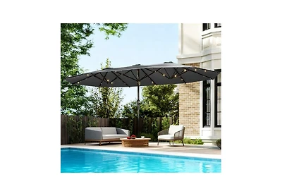 Clihome with Base,Patio Parasol Led Solar
