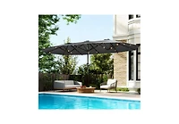 Clihome with Base,Patio Parasol Led Solar