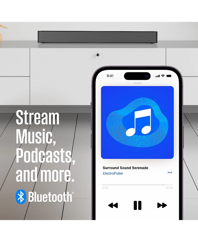 Westinghouse 2.0 Compact Soundbar, 120W with Dolby Atmos & Digital Plus, eARC Hdmi, Bluetooth, Roku Tv Ready