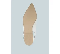 Uwaha Genuine Leather & Real Suede Slingback Flats