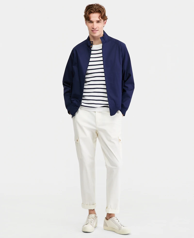 Club Room Men's Cotton-Blend Harrington Mock-Neck Jacket, Exclusively at Macy's