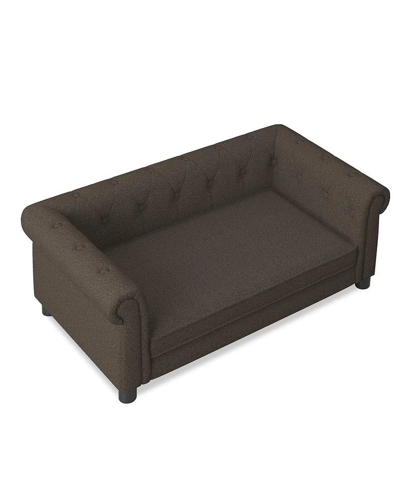 Modern Beige Raised Dog Sofa for Small and Medium Breeds