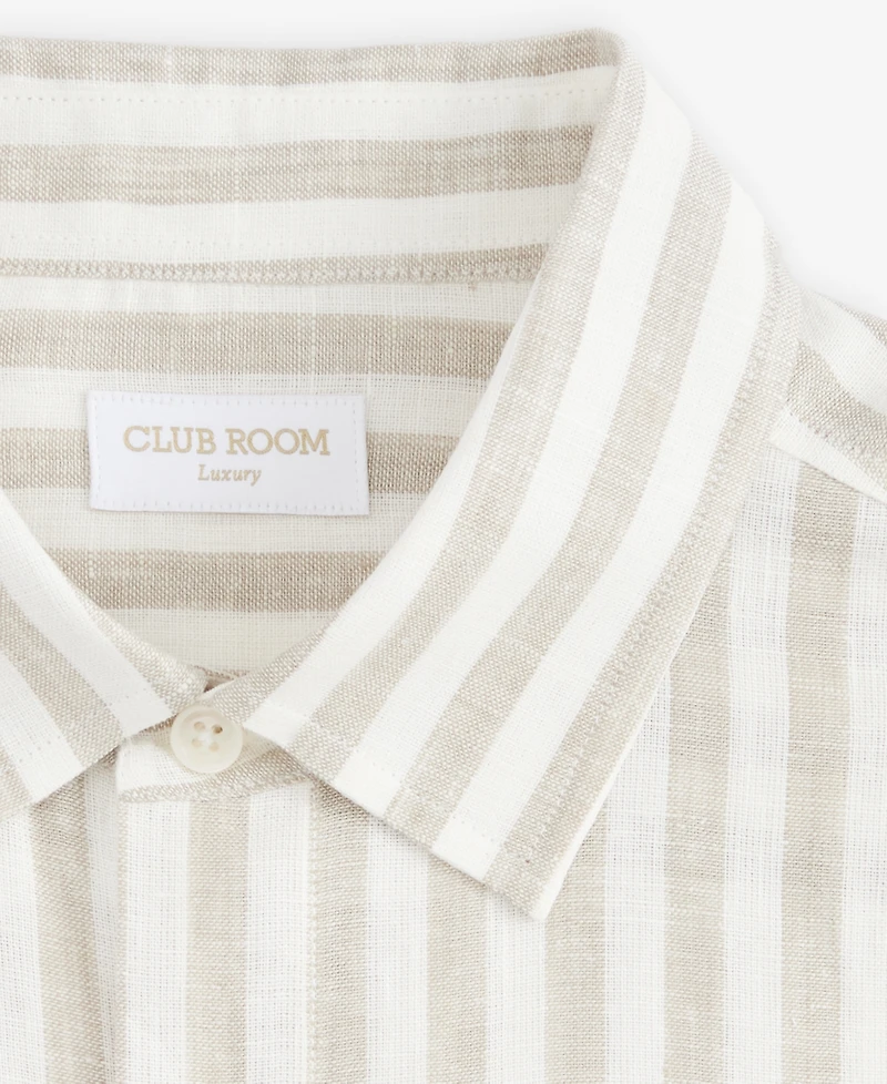 Club Room Men's Long-Sleeve Lino Stripe Linen Shirt, Macy's Exclusive - Yd