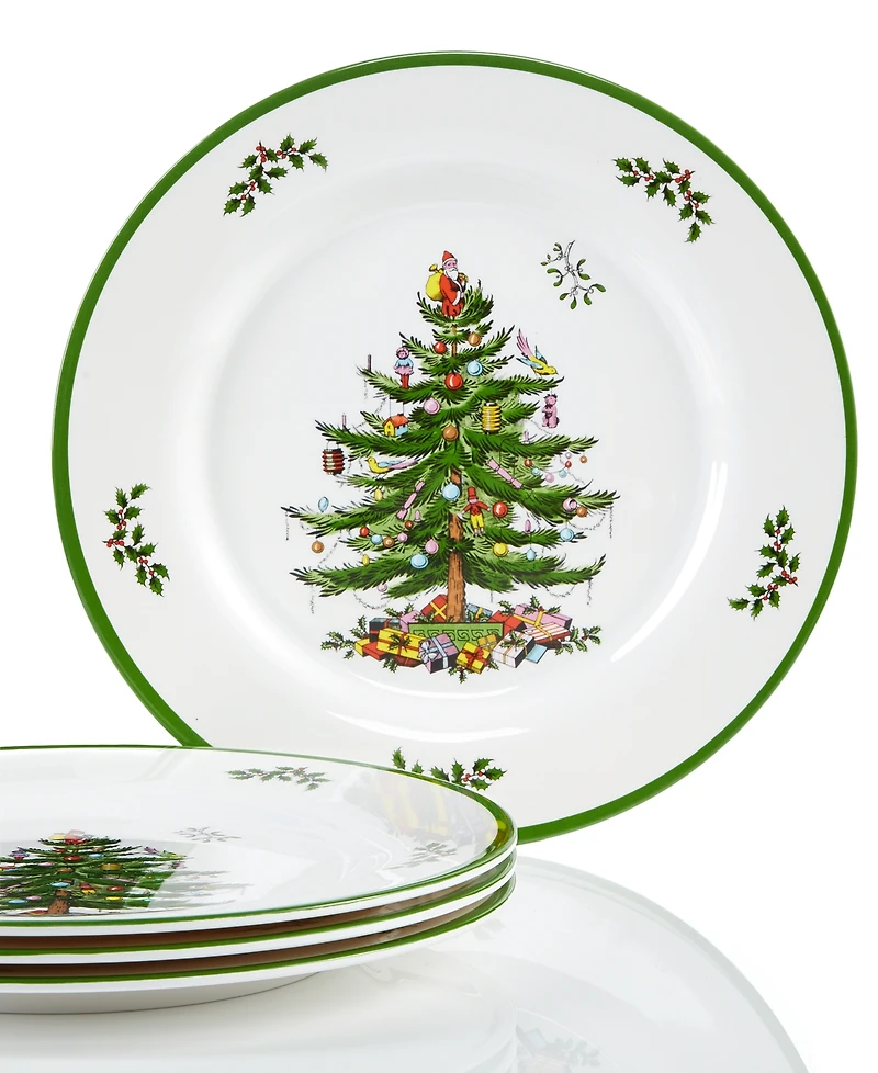 Spode Christmas Tree Melamine Dinner Plates, Set of 4