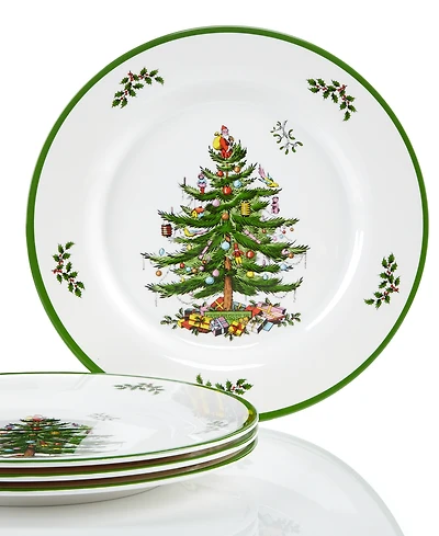 Spode Christmas Tree Melamine Dinner Plates, Set of 4