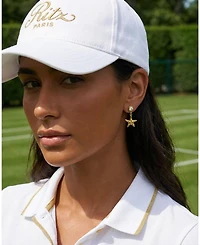 Bowood Lane 12k Gold Plated Cubic Zirconia Stud and Starfish Charm Earrings