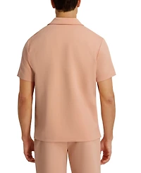 Karl Lagerfeld Paris Men's Textured Knitted Short-Sleeve Shirt