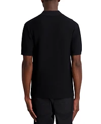 Karl Lagerfeld Paris Men's Open Weave Johnny Collar Polo Shirt