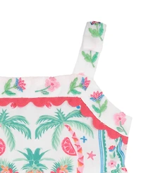 Rare Editions Baby Girls' Sleeveless Floral-Print Dress with Diaper Cover
