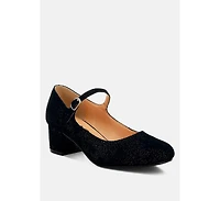 Rag & Co Bettola Shimmer Suede Mary Jane Sandals