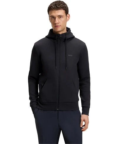 Boss by Hugo Men's Logo Print Zip-Up Hoodie