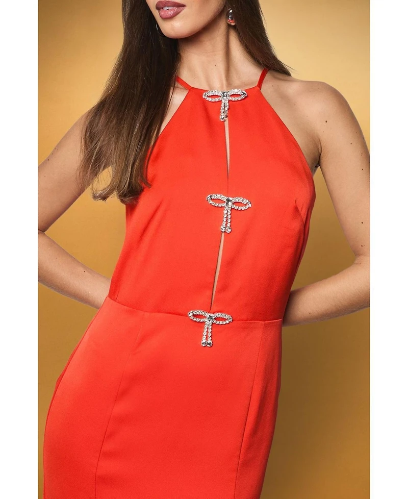 Coast Women's Diamante Bow Halter Maxi Dress