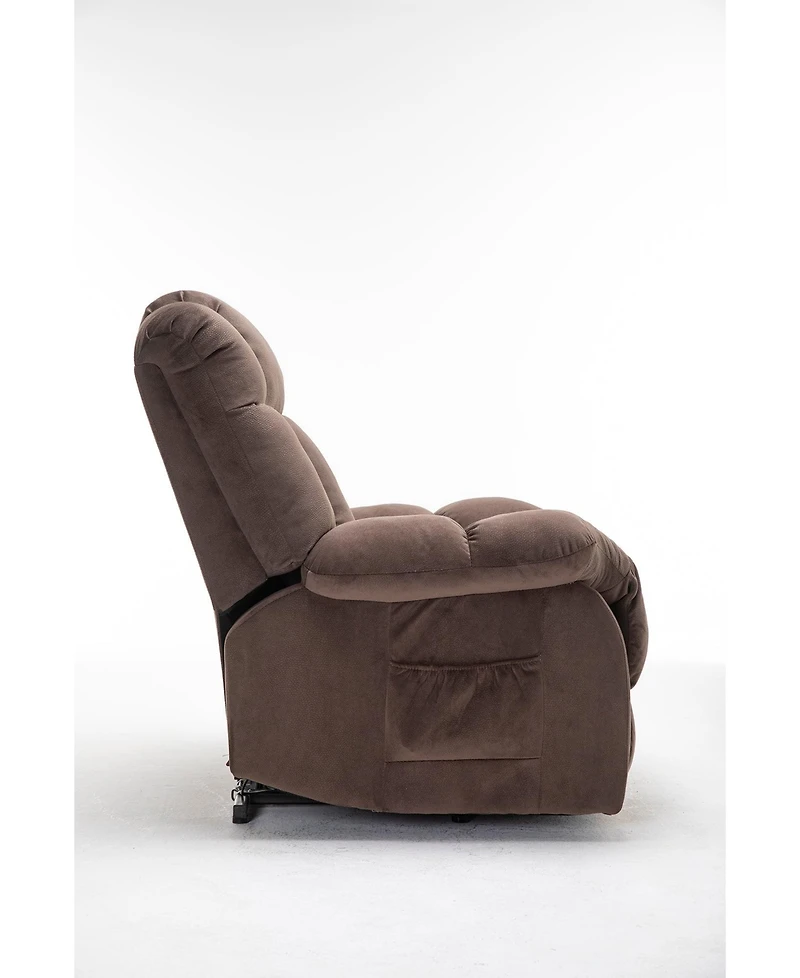 Clihome Power Lift Recliner Chair for Elderly- Heavy Duty and Safety Motion Reclining Mechanism-Fabric Sofa Living Room Chair,Light Camel