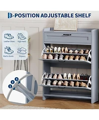 gaomon Shoe Cabinet with 2 Flip Drawers & 1 Top Drawer